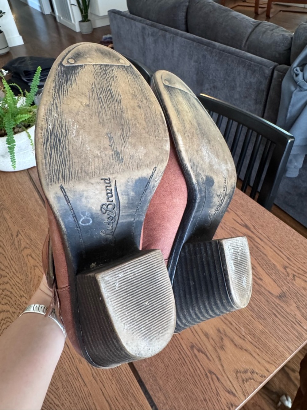 Lucky Brand Cognac Brown Leather Buckle Ankle Boots - Picture 5 of 6